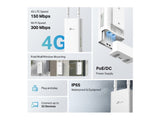 TP-LINK TL-MR100-Outdoor 4G LTE 300 Mbps Wi-Fi Outdoor Router, PoE - DC Power Supply, IP65