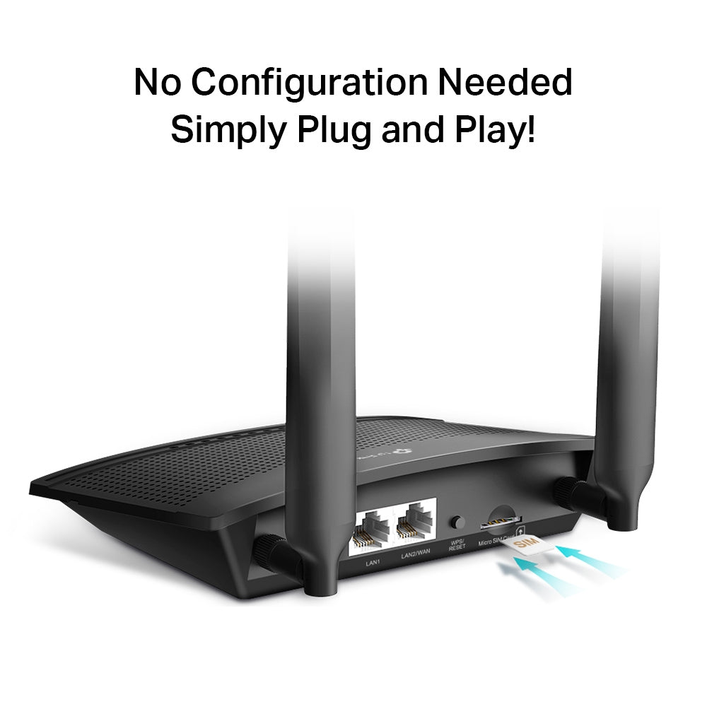 TP-LINK TL-MR100 300 Mbps Wireless N 4G LTE Router, 1 Nano SIM Card Slot