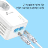TP-LINK TL-PA7027P KIT AV1000 2-Port Gigabit Passthrough Powerline Starter Kit