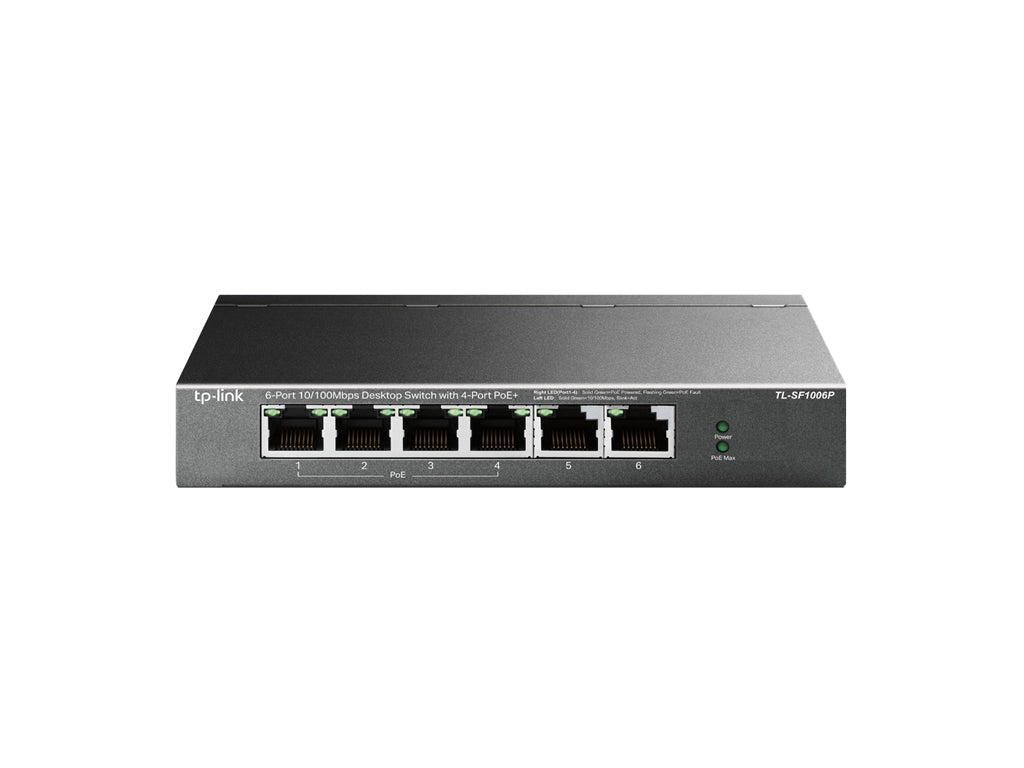 TP-LINK TL-SF1006P 6-Port 10 - 100Mbps Desktop PoE Switch with 4-Port PoE+