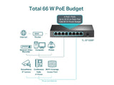 TP-LINK TL-SF1008P 8-Port 10 - 100Mbps Desktop Switch with 4-Port PoE+, 66 W