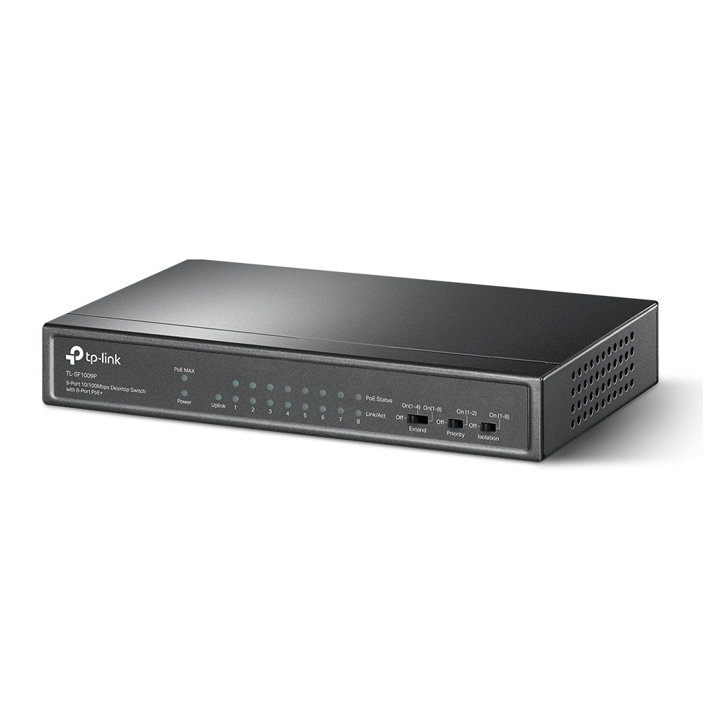 TP-LINK TL-SF1009P 9-Port 10 - 100Mbps Desktop Switch with 8-Port PoE+