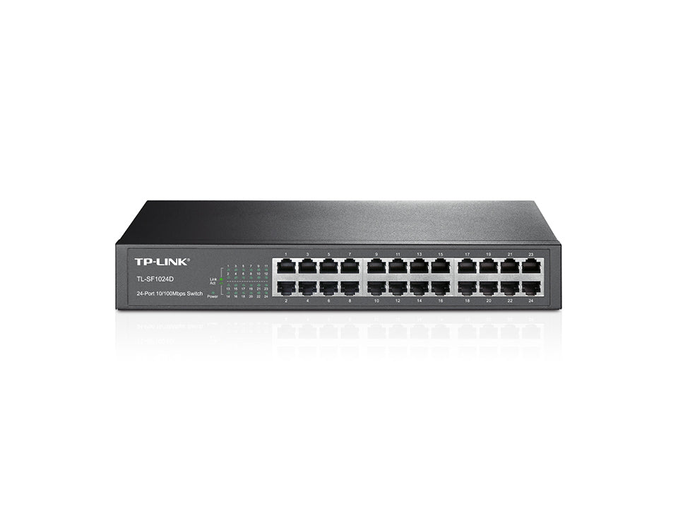 TP-LINK 24-Port 10 - 100Mbps Desktop - Rackmount Switch, TL-SF1024D, Standard 13-inch