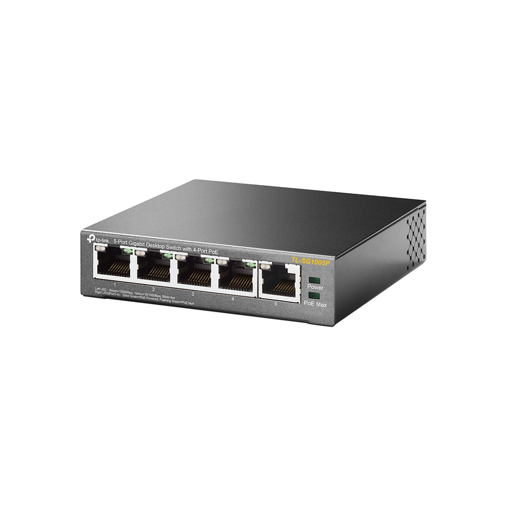 TP-LINK TL-SG1005P 5-Port Gigabit Desktop Switch with 4-Port PoE