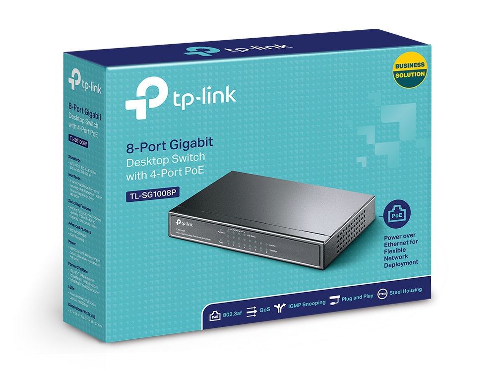 TP-LINK TL-SG1008P 8-Port Gigabit Desktop Switch with 4-Port PoE