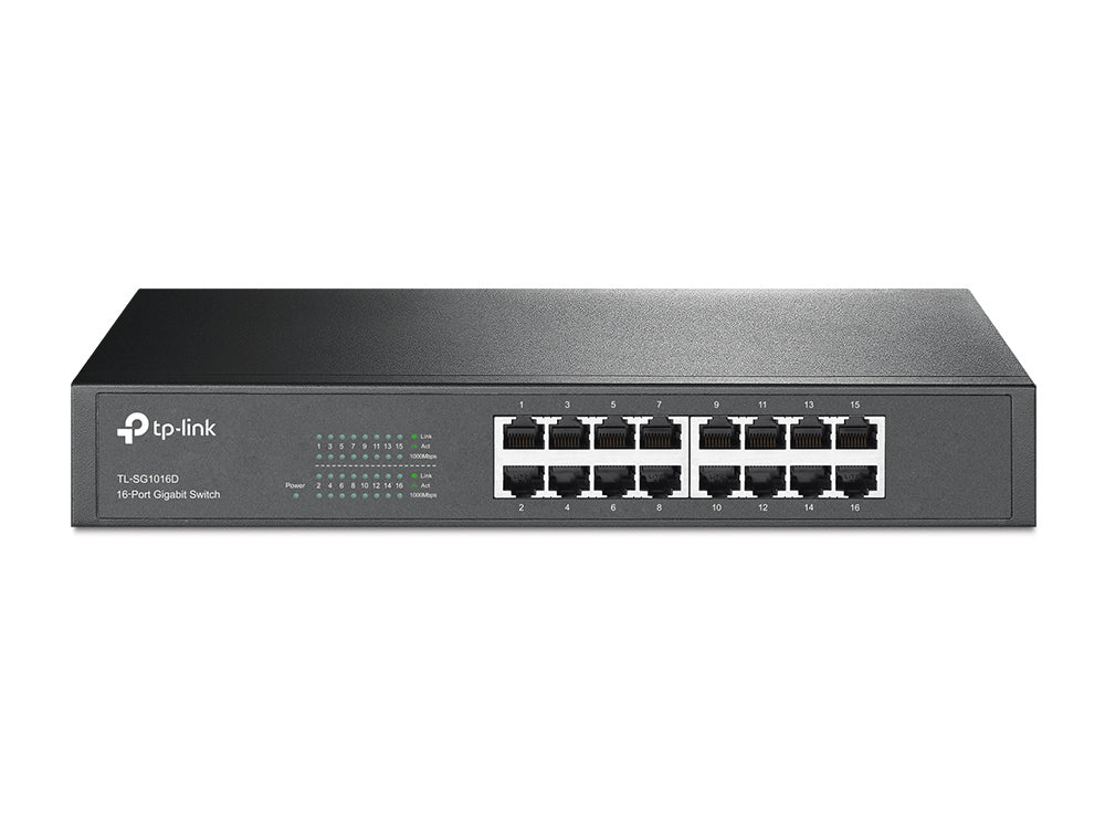 TP-LINK TL-SG1016D 16-Port Gigabit Desktop - Rackmount Switch