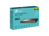 TP-LINK TL-SG105PP-M2 5-Port 2.5G Desktop Switch with 4-Port PoE++, Supports PoE Power up to 123 W