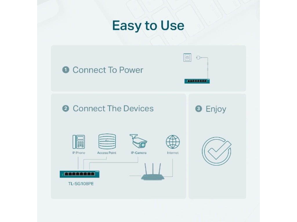 TP-LINK 8-Port Gigabit Easy Smart Switch with 4-Port PoE, Metal Casing