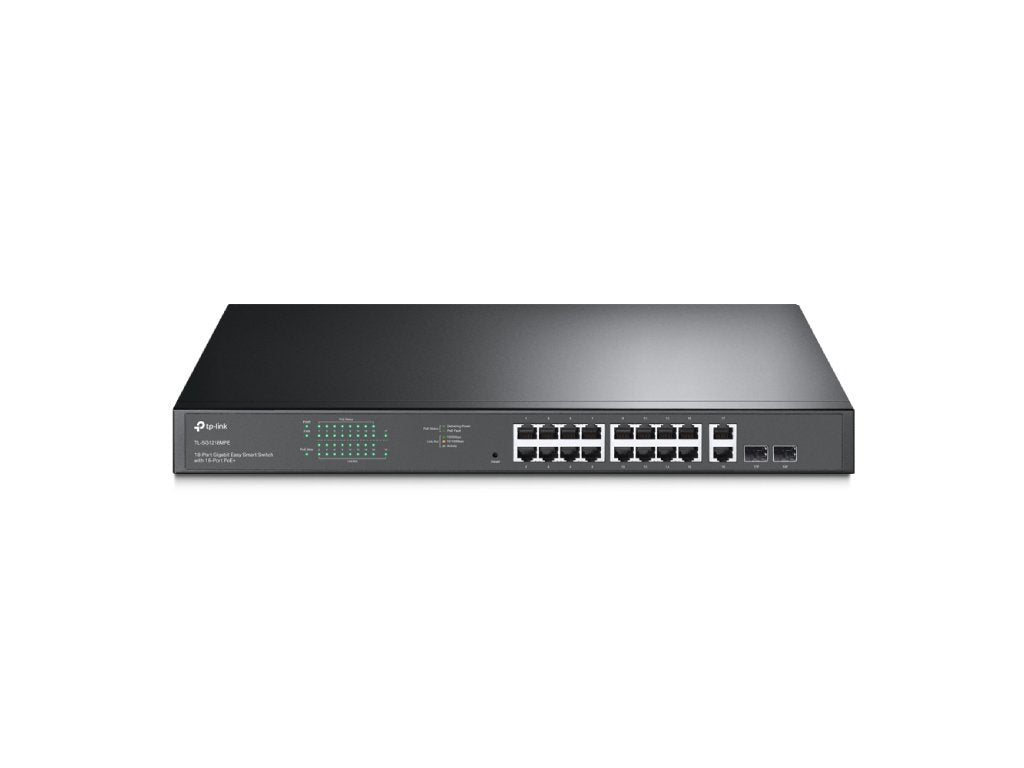 TP-LINK TL-SG1218MPE 18-Port Gigabit Easy Smart Switch with 16-Port PoE+, 250 W PoE power budget
