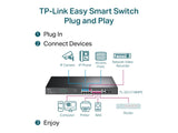 TP-LINK TL-SG1218MPE 18-Port Gigabit Easy Smart Switch with 16-Port PoE+, 250 W PoE power budget