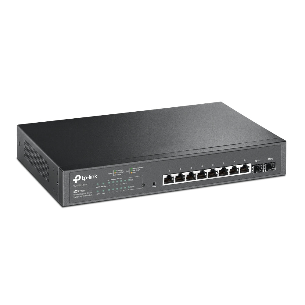 TP-LINK TL-SG2210MP JetStream 10-Port Gigabit Smart Switch with 8-Port PoE+