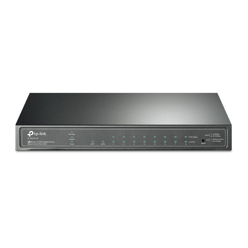 TP-LINK TL-SG2210P JetStream 10-Port Gigabit Smart Switch with 8-Port PoE+ 61 W