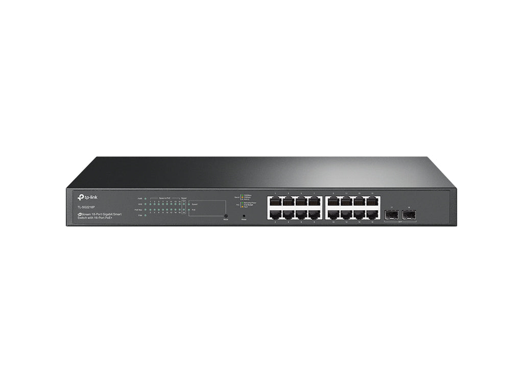 TP-LINK TL-SG2218P JetStream 16-Port PoE+ Gigabit Smart Switch with 2 Gigabit SFP Slots, 150 W