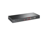 TP-LINK TL-SL1218MP 16-Port 10 - 100 Mbps + 2-Port Gigabit Rackmount Switch with 16-Port PoE+, 250 W