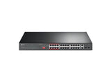 TP-LINK TL-SL1226P 24-Port 10 - 100Mbps + 2-Port Gigabit Unmanaged PoE+ Switch, 250 W PoE Budget