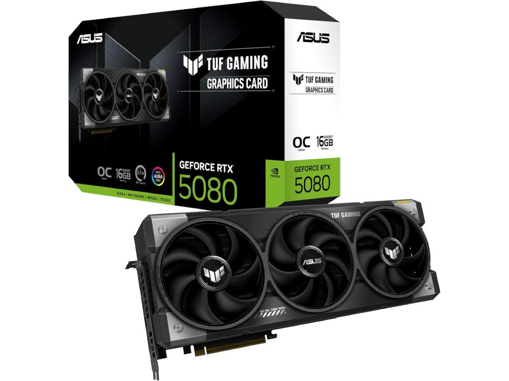 ASUS VGA TUF Gaming GeForce RTX 5080 16GB GDDR7 OC Edition, 256-bit, DP*3(2.1b) - HDMI*2(2.1b)