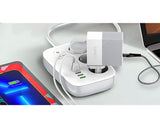 SEW3452 Kabl naponski produžni 3 x šuko + 3 x USB + 1 x Tip C 2m beli