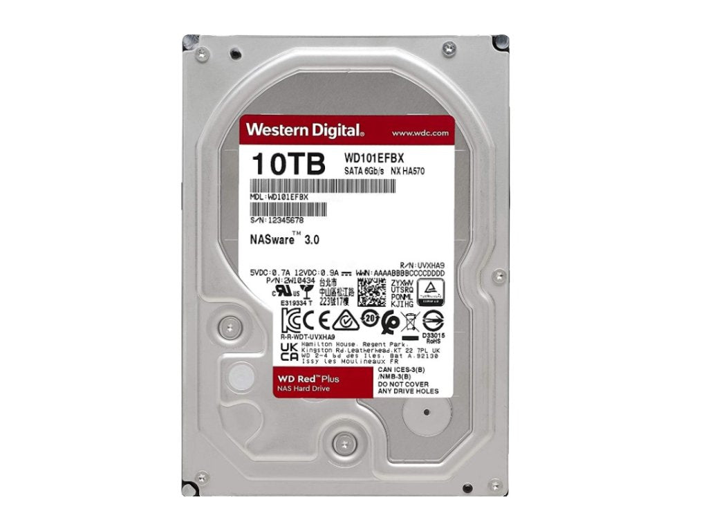 WD RED PLUS NAS HDD 10TB, 3.5", 7200 rpm, 256MB cache, up to 215MB - s transfer rate