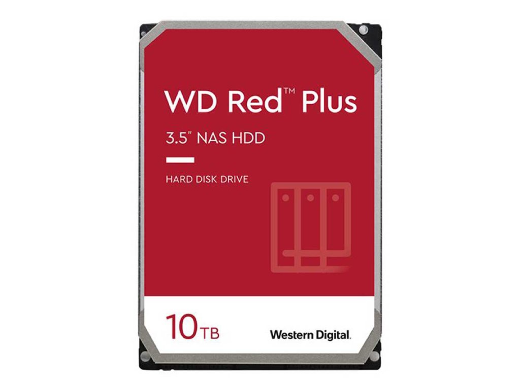 WD RED PLUS NAS HDD 10TB, 3.5", 7200 rpm, 256MB cache, up to 215MB - s transfer rate