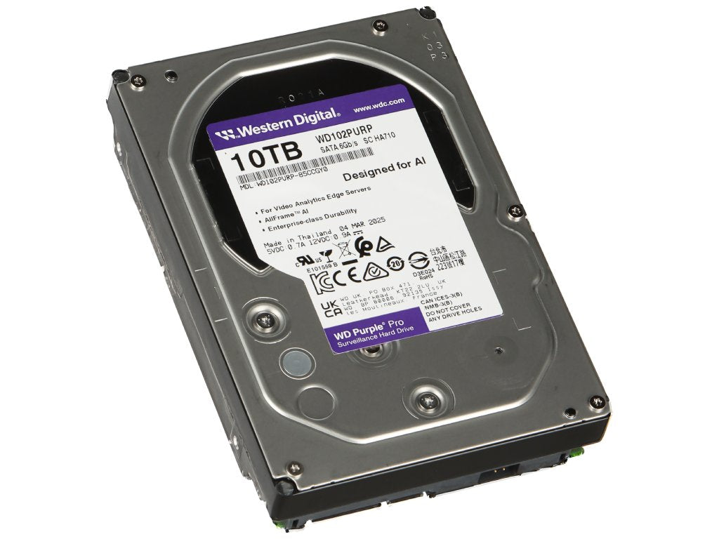 WD PURPLE PRO Surveillance HDD 10TB SATA 6 Gb - s, 512 MB Cache, 3.5", 7200 rpm, up to 272MB - s