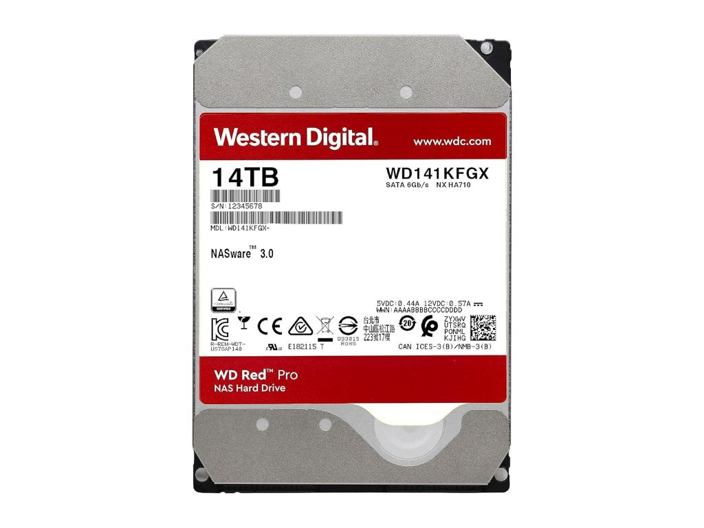 WD RED PRO NAS HDD 14TB, 3.5", 7200 rpm, 512MB cache, up to 255MB - s transfer rate