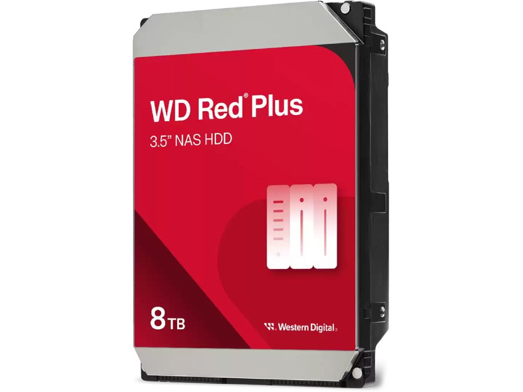 WD RED PLUS NAS HDD 8TB, 3.5", 5640 rpm, 256MB cache, up to 215MB - s transfer rate