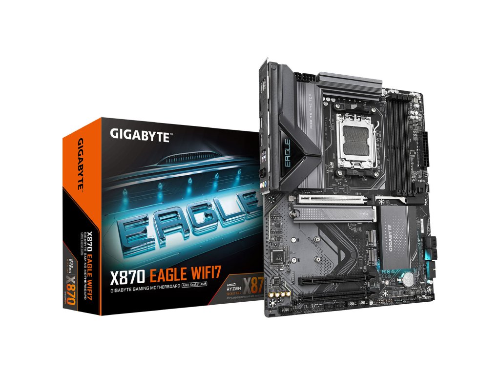 GIGABYTE AMD Ryzen MB X870 EAGLE WIFI7, 4*DDR5 8200MT - s, 1*PCIe 5.0 - 3*M.2, USB4,DP, AM5,WIFI7,2.5GbE