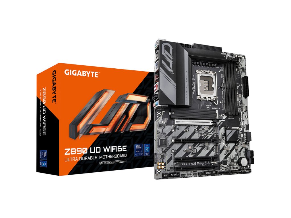 GIGABYTE INTEL MB Z890 UD WIFI6E,4*DDR5 8800MT - s,PCIe 5.0,3*M.2,DP,USB4 DP, 2.5GbE, LGA 1851, WiFi6E